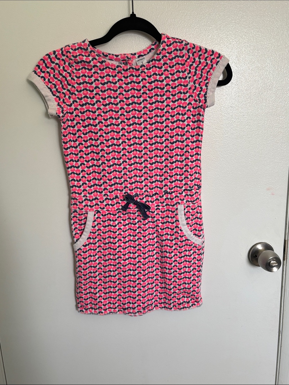 Carter's Pink Flower-Print Dress with Navy Accents